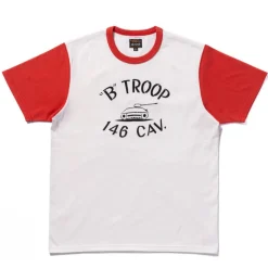 THE REAL MCCOYS - T-shirt Militaire / B TROOP - Blanc