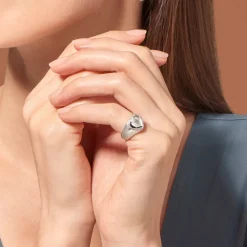 Women TITYARAVY - Bague Gini Argent - Topaze Blanche