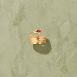Women TITYARAVY - Bague Serpent Phytia - Rhodolite