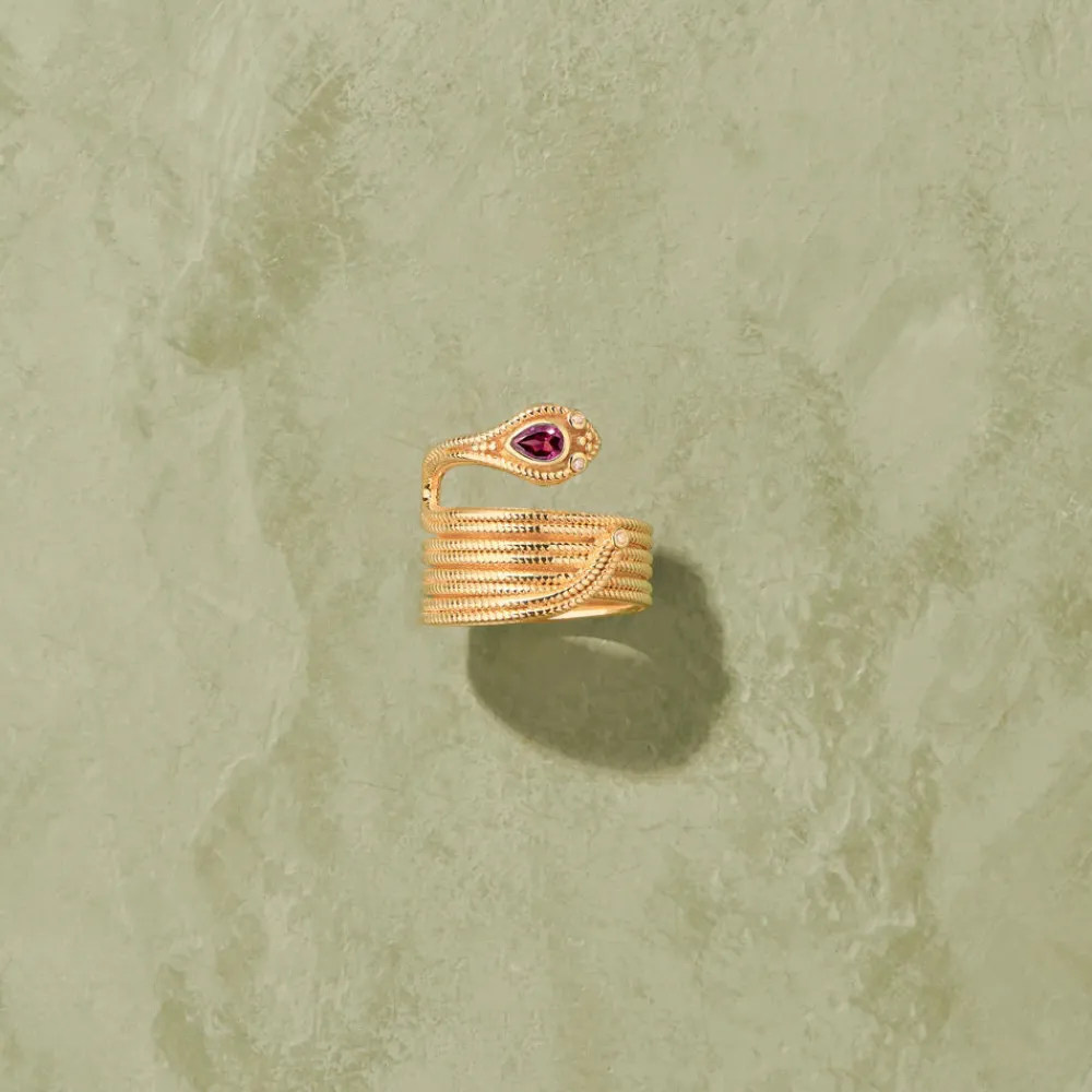 Women TITYARAVY - Bague Serpent Phytia - Rhodolite