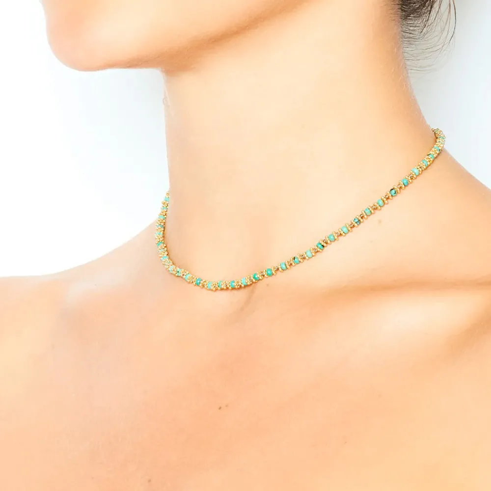 Women TITYARAVY - Collier Kamala Turquoise - Beige