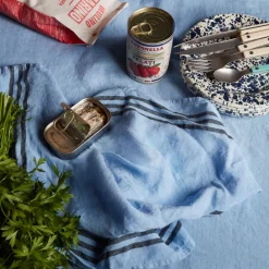 200 LINTEX Torchon en lin lavé - Bleu Tyrrhénien