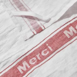 1700 COTEX Torchon en lin lavé - Merci Rouge