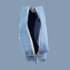 200 LINTEX Trousse de toilette en lin lavé - Bleu Paros