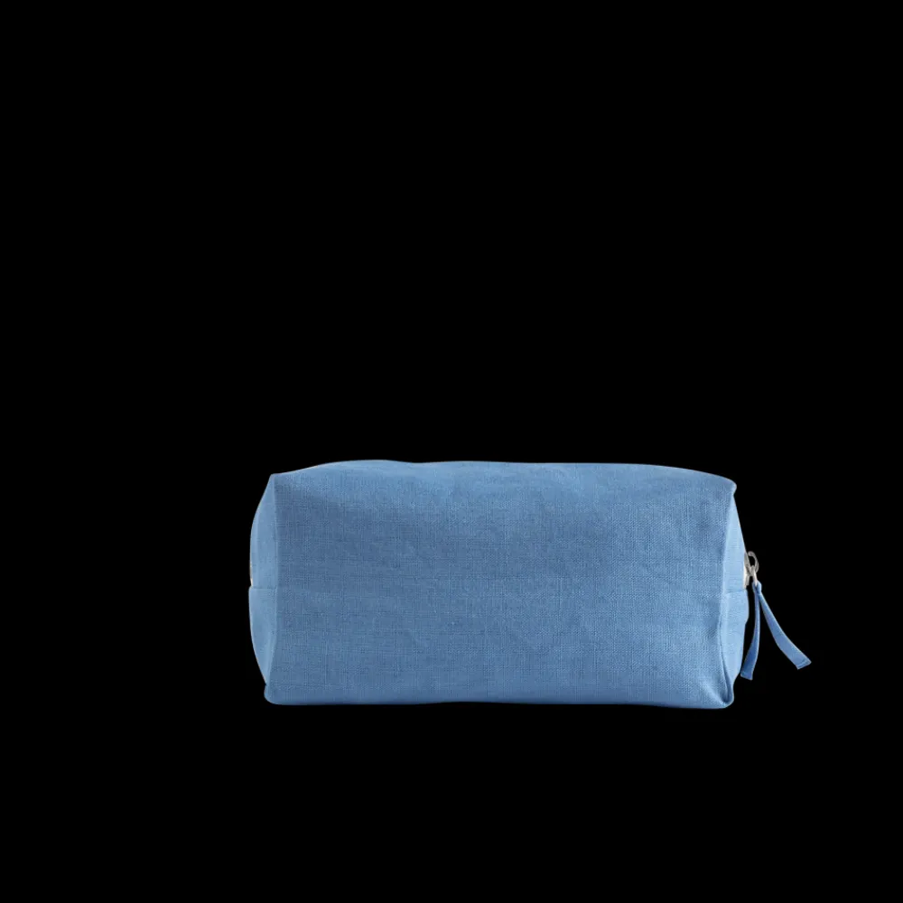 200 LINTEX Trousse de toilette en lin lavé - Bleu Paros