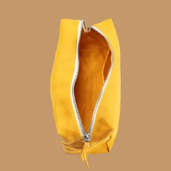 200 LINTEX Trousse de toilette en lin lavé - Jaune Vallauris