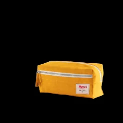 200 LINTEX Trousse de toilette en lin lavé - Jaune Vallauris