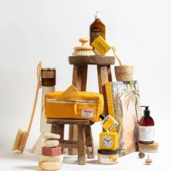 200 LINTEX Trousse de toilette en lin lavé - Jaune Vallauris