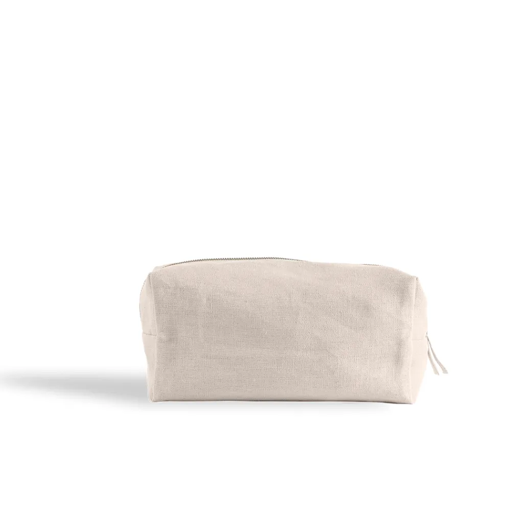 200 LINTEX Trousse de toilette en lin lavé - Pierre