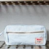 200 LINTEX Trousse de toilette en lin lavé - Rayures Chemise Bleu Tyrrhénien