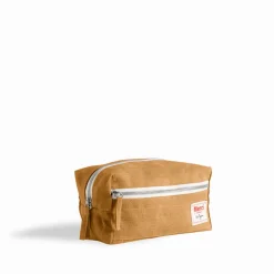 200 LINTEX Trousse de toilette en lin lavé - Jaune Asahi