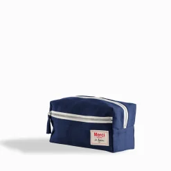 200 LINTEX Trousse de toilette en lin lavé - Bleu Shibori