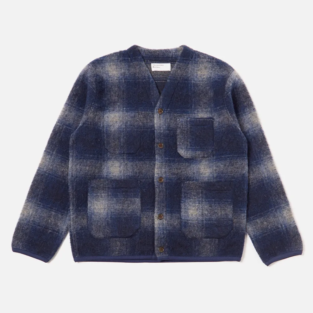 Universal Works - Cardigan à poches - Navy & Grey