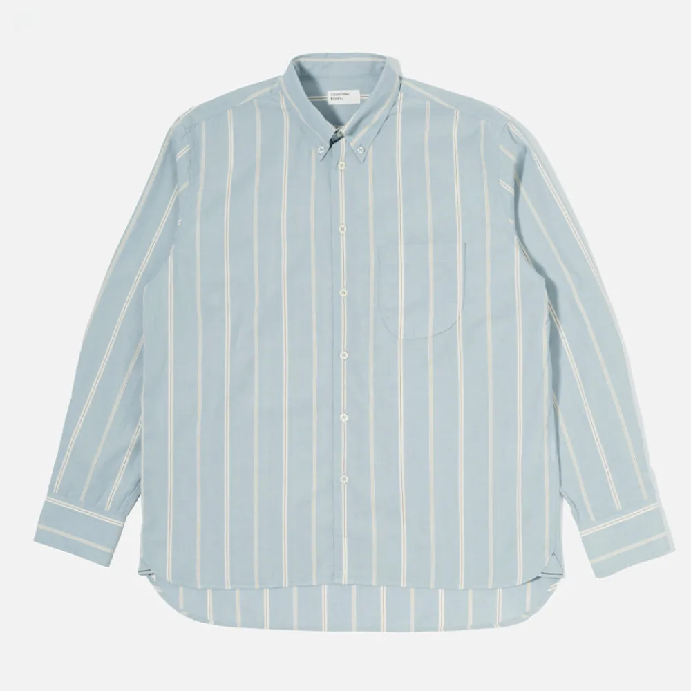 Universal Works - Chemise Lazy Day - Rayures Bleu