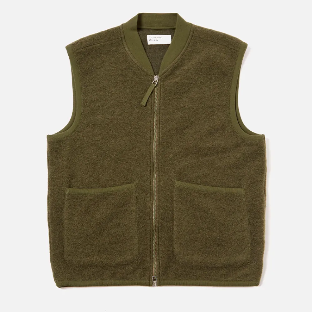 Universal Works - Veste Zip Waistcoat - Olive