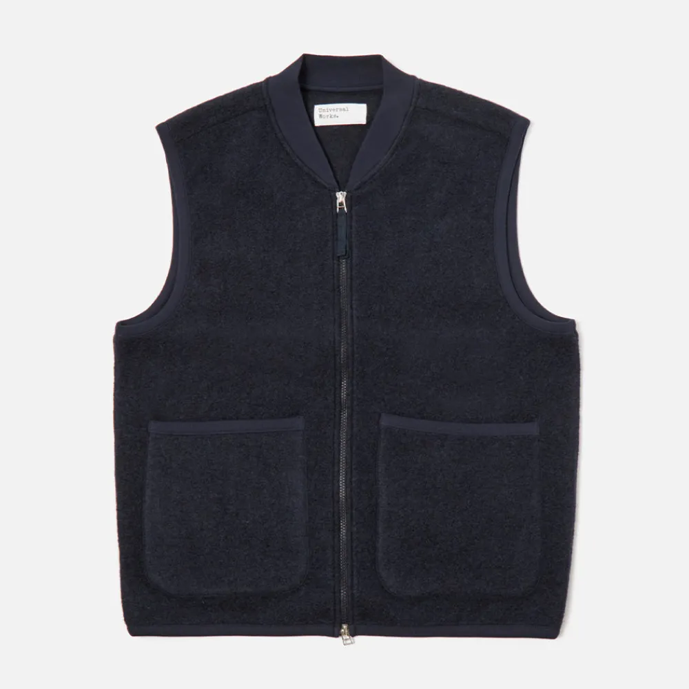 Universal Works - Veste Zip Waistcoat - Marine