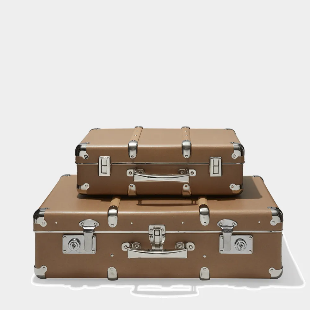 256 KAZETO Valise rigide en carton bouilli - Marron