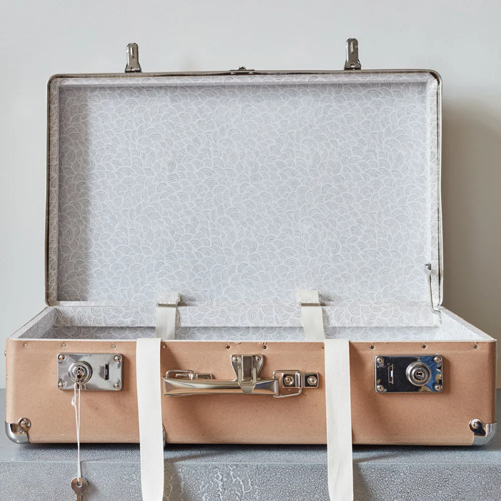 256 KAZETO Valise rigide en carton bouilli - Marron