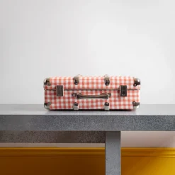 256 KAZETO Valise rigide en carton bouilli - Vichy Rose Elafonissi