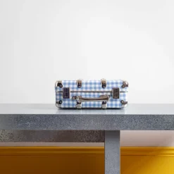 256 KAZETO Valise rigide en carton bouilli - Vichy Bleu Paros