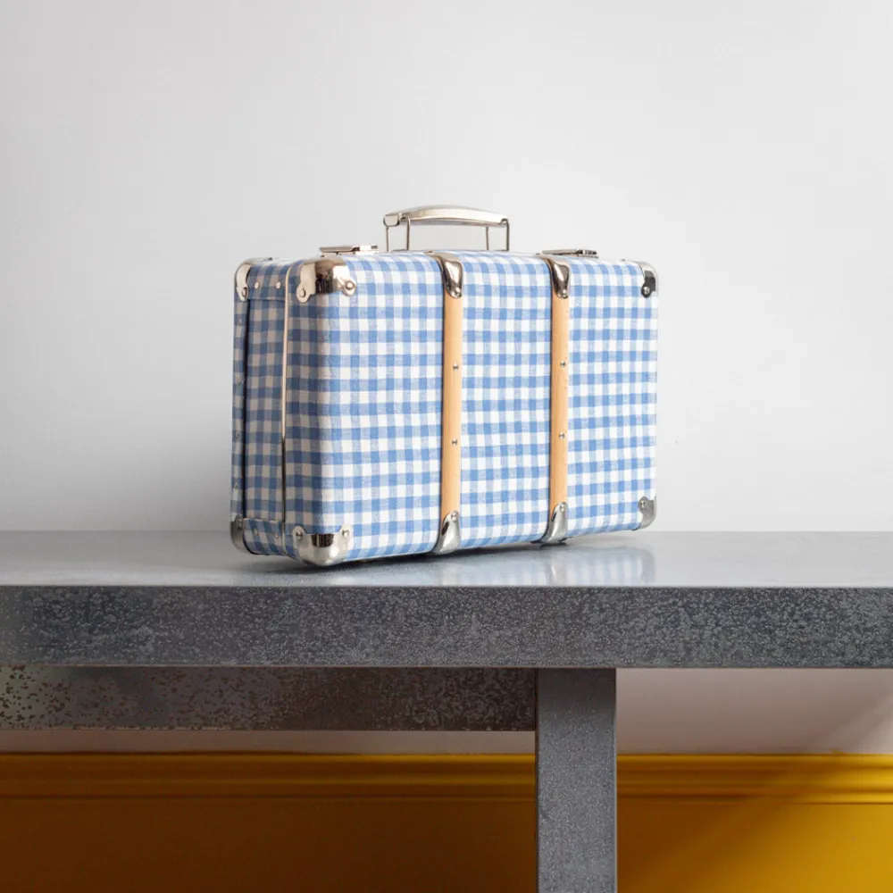 256 KAZETO Valise rigide en carton bouilli - Vichy Bleu Paros