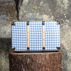 256 KAZETO Valise rigide en carton bouilli - Vichy Bleu Paros