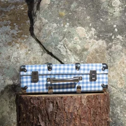 256 KAZETO Valise rigide en carton bouilli - Vichy Bleu Paros
