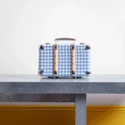 256 KAZETO Valise rigide en carton bouilli - Vichy Bleu Paros