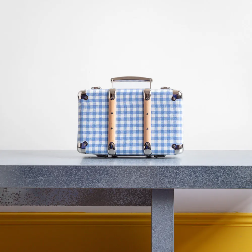 256 KAZETO Valise rigide en carton bouilli - Vichy Bleu Paros