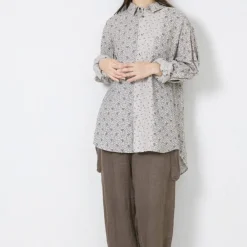 Women Vlas Blomme - Chemisier Arabesque - beige