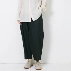 Women Vlas Blomme - Pantalon fuselé - Noir