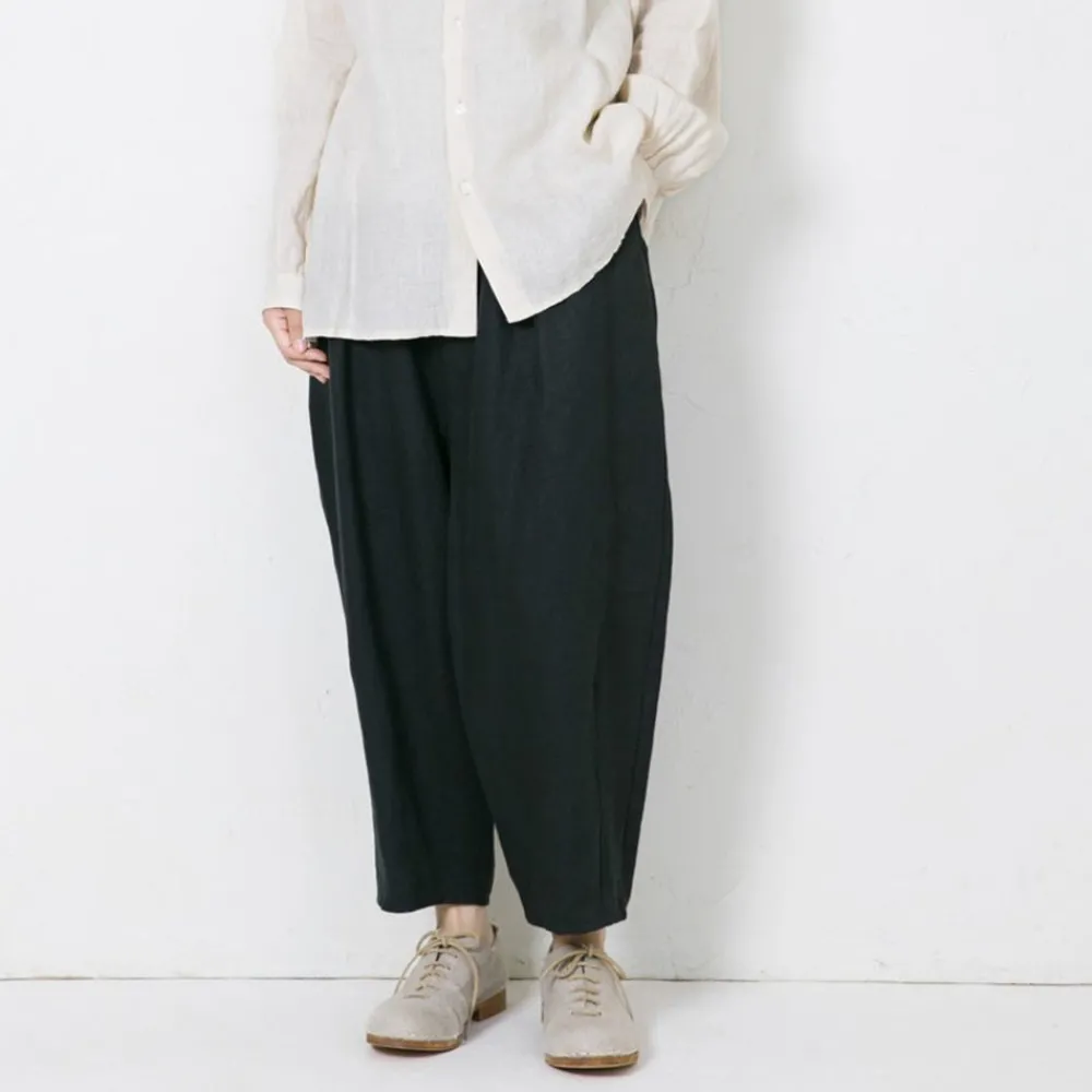 Women Vlas Blomme - Pantalon fuselé - Noir