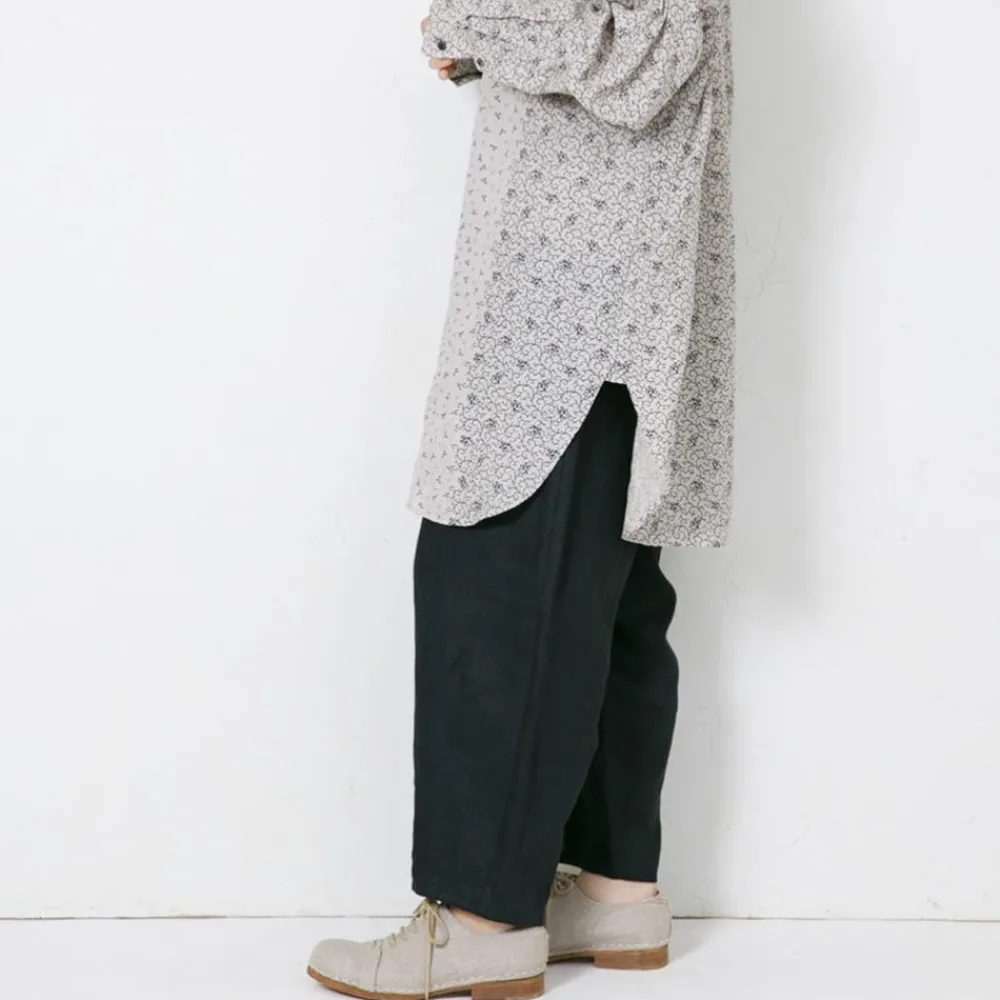 Women Vlas Blomme - Pantalon fuselé - Noir