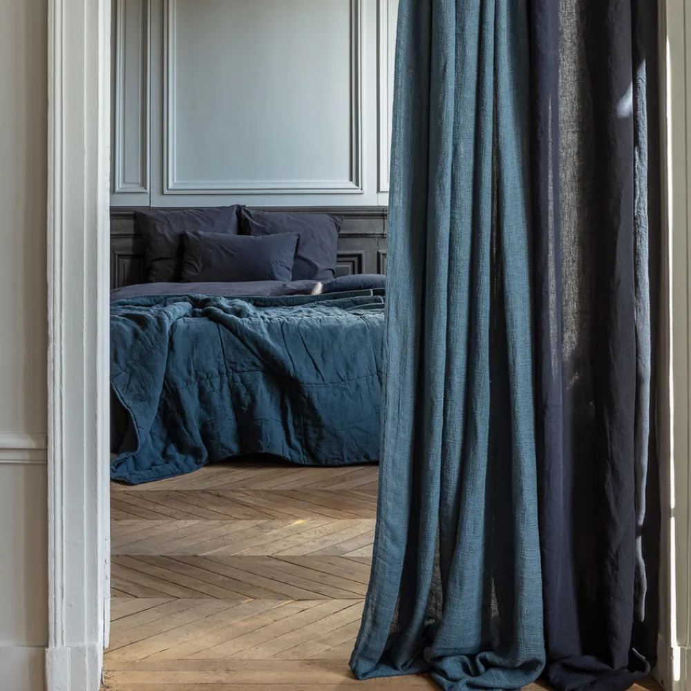 200 LINTEX Woven linen voile - Petroleum Blue