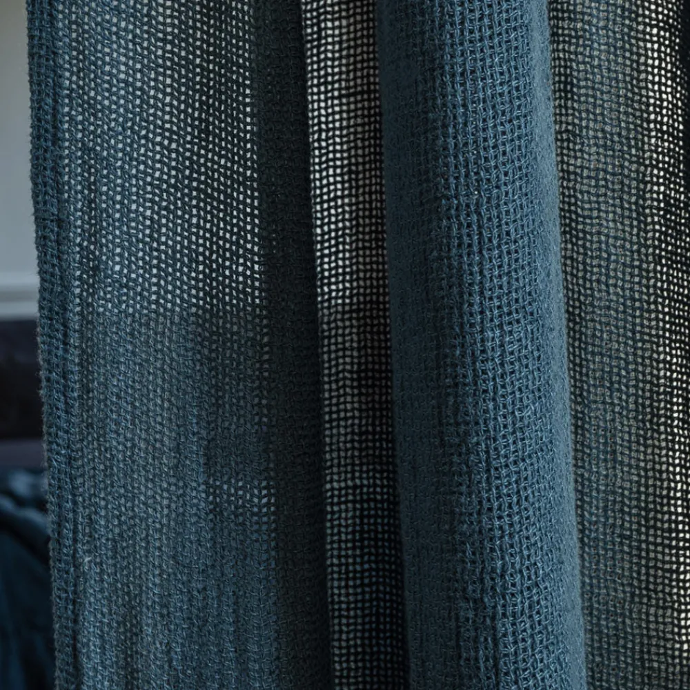 200 LINTEX Woven linen voile - Petroleum Blue