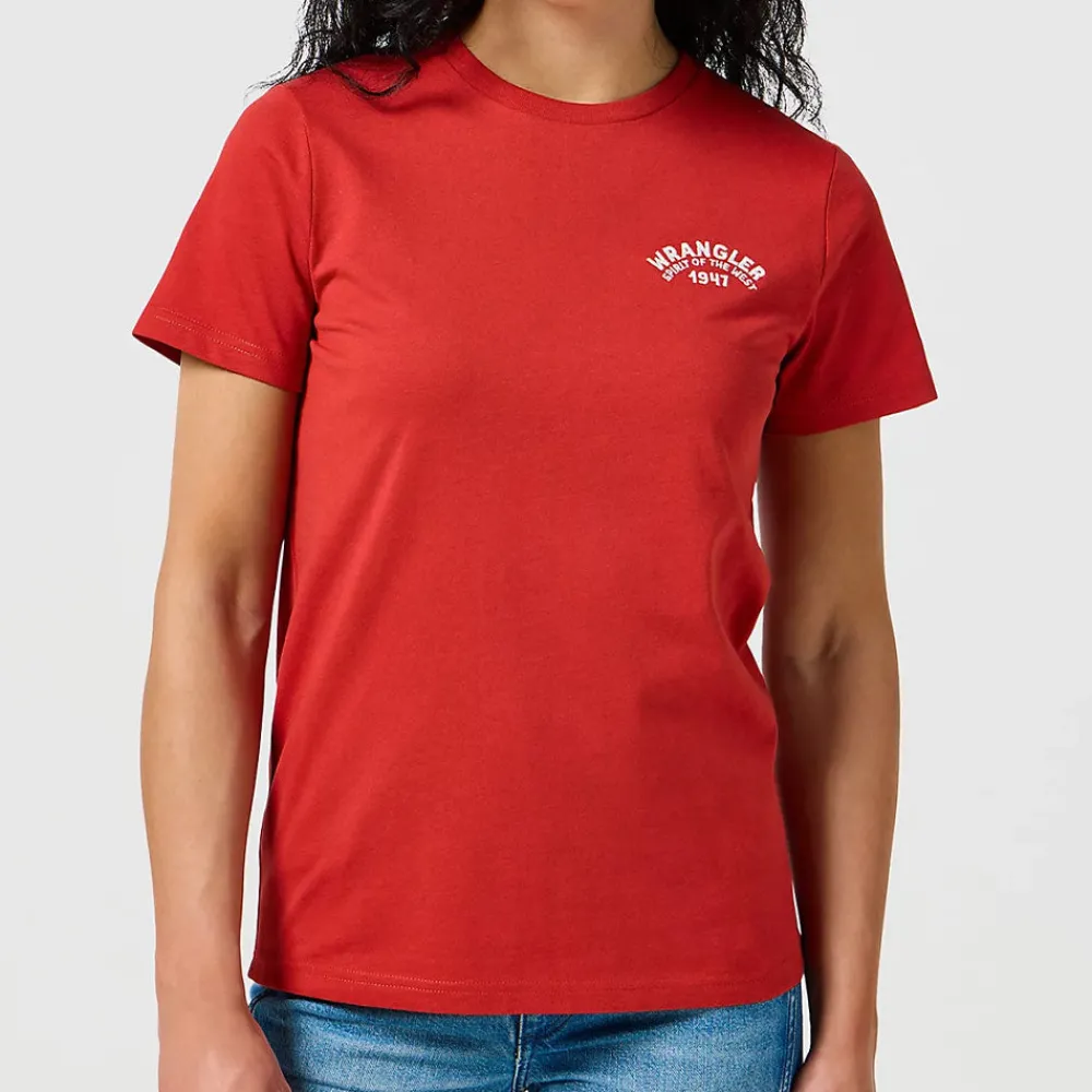 Women WRANGLER - T-Shirt Graphic - Rouge