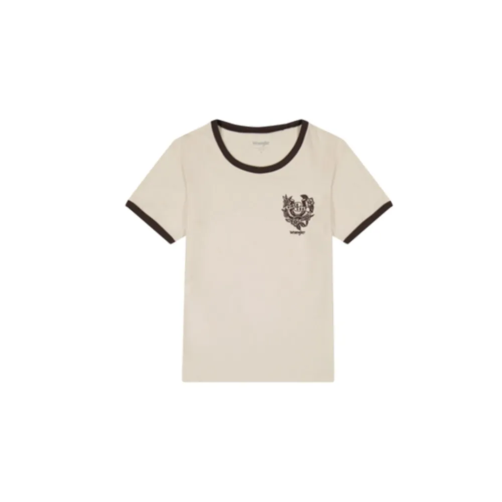 Women WRANGLER - T-shirt Ringer - Blanc