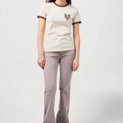 Women WRANGLER - T-shirt Ringer - Blanc