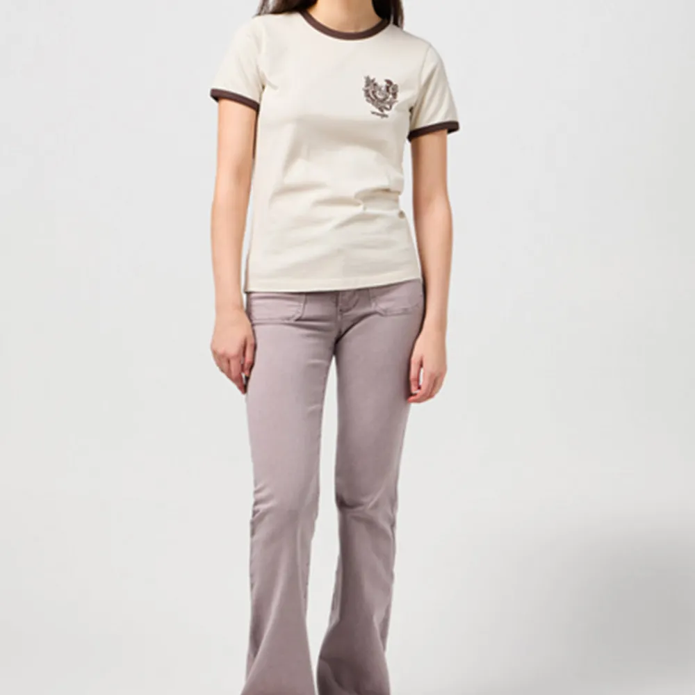 Women WRANGLER - T-shirt Ringer - Blanc