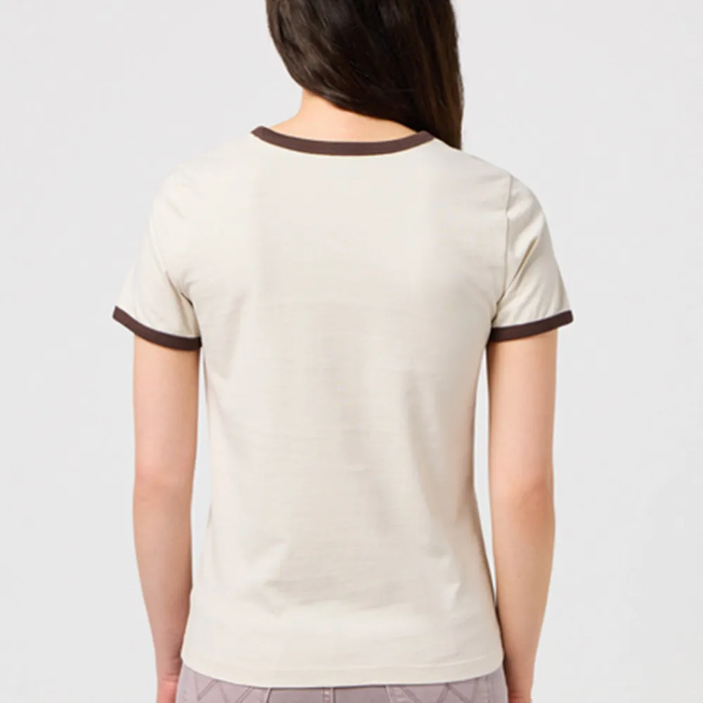 Women WRANGLER - T-shirt Ringer - Blanc