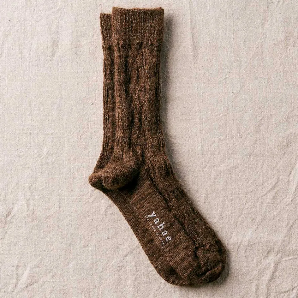 Women Yahae - Chaussettes Alpaca Cable - Marron