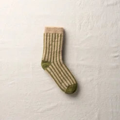 Women Yahae - Chaussettes Mohair Stripes - Olive