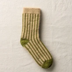 Women Yahae - Chaussettes Mohair Stripes - Olive